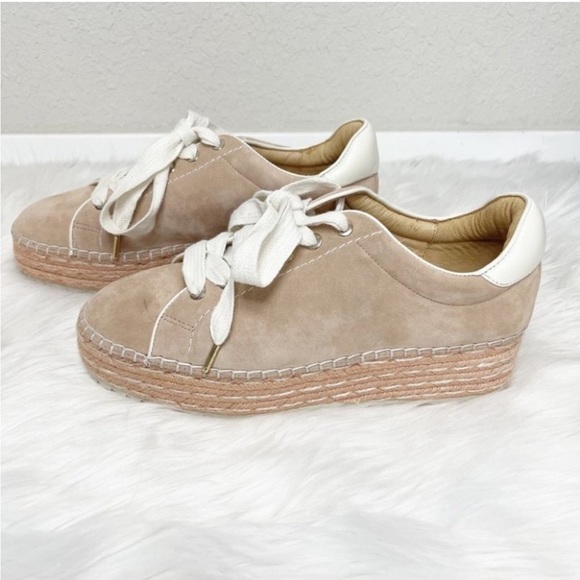 Joie Dabna Suede Platform Espadrille Sneaker Size 39 Blush Pink Low Top - Picture 4 of 10